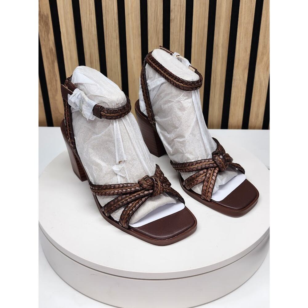 NEW - Giani Bernini Renaee Women’s Brown Woven Block Heel Sandals - Size 8.5 M